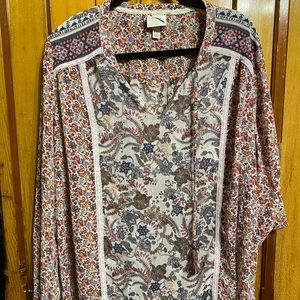 Knox Rose XXL Flower Peasants Top NWOT